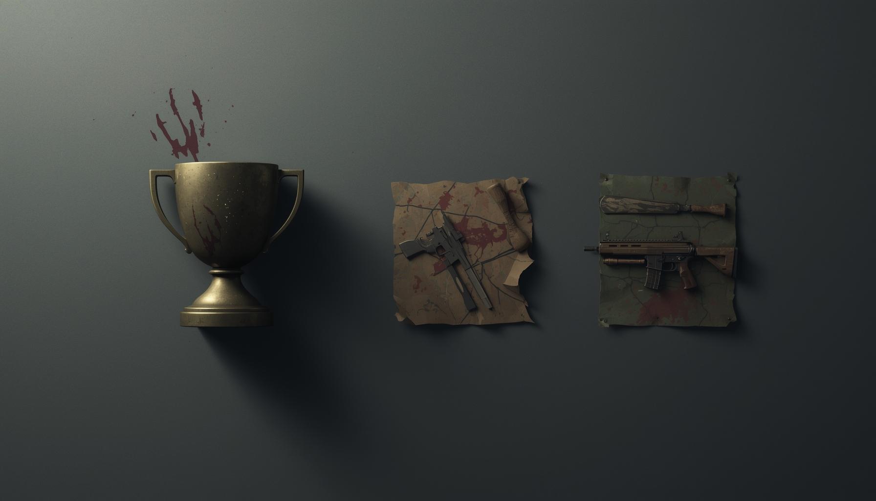 Podstawowe i bojowe osiągnięcia; zastosowanie map i broni